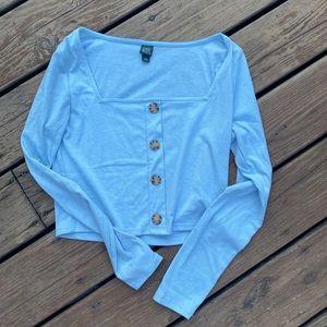 Wild fable light blue crop top